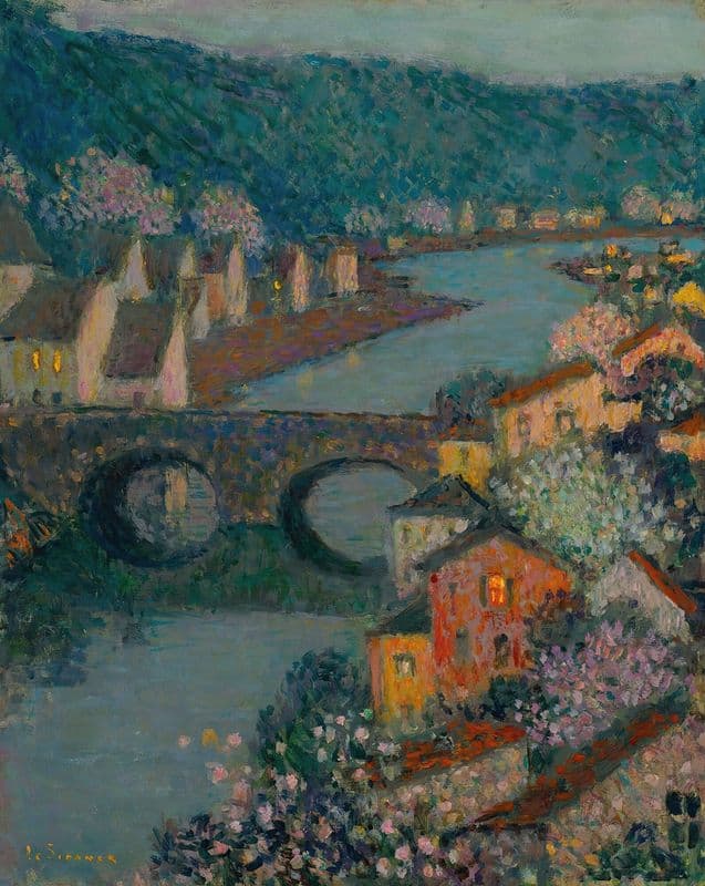 Les Maisons Sur La Rivière (circa 1938) as a canvas print