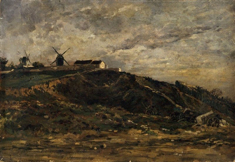 Les moulins de Montmartre ; versant nord as a canvas print