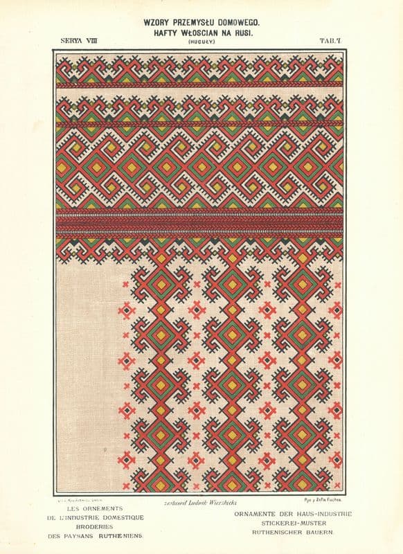 Les ornements de l’industrie domestique – Broderies des paysans Rutheniens vol.1 Pl.07 as a canvas print