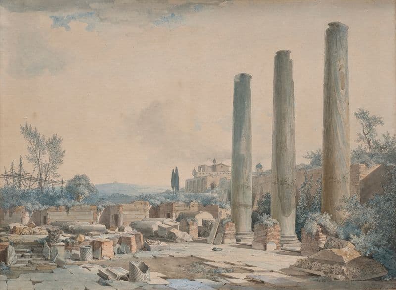 Les ruines du temple de Jupiter à Pouzzoles as a canvas print
