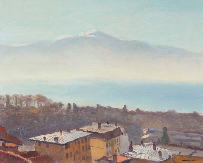 Les toits d’Ouchy et le Léman as a canvas print
