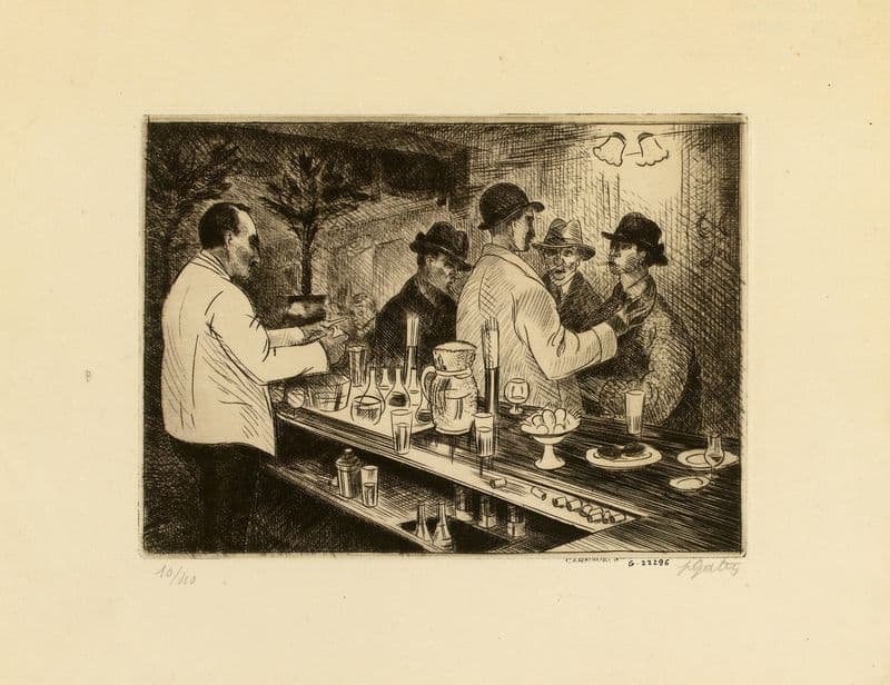 Les trois confrères ou le grand bar as a canvas print