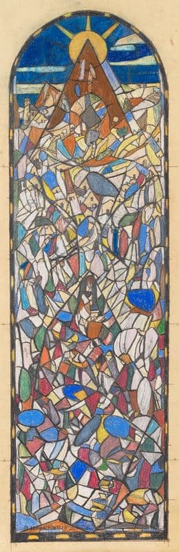 Lesende (Glasfensterentwurf) as a canvas print