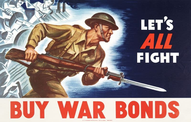 Let’s all fight. Buy war bonds as a canvas print