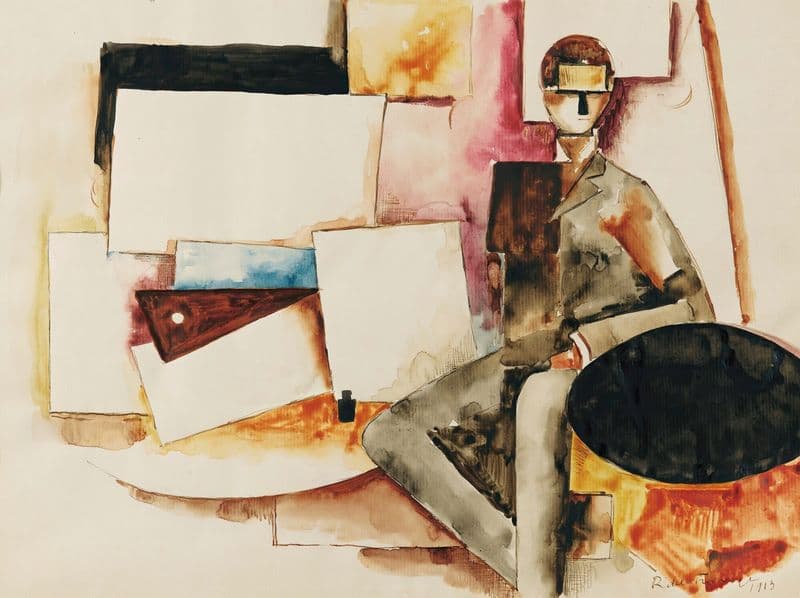 L’etude Pour ; L’homme Assis as a canvas print