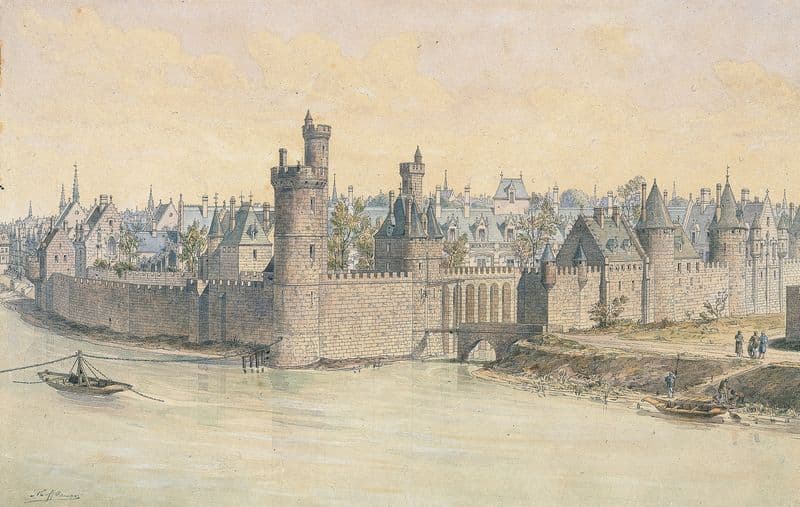 L’hôtel de la Tour de Nesle en 1380 (1915-1945) as a canvas print