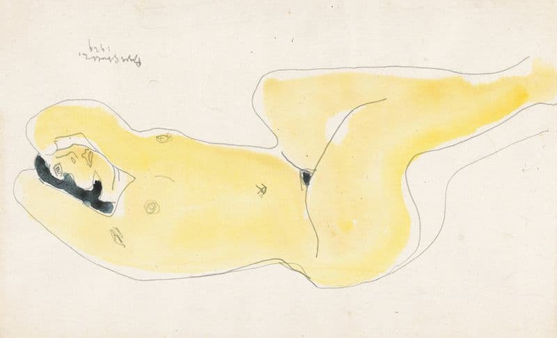 Liggende naakte vrouw as a canvas print