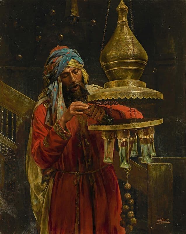 Lighting the lamp as a canvas print