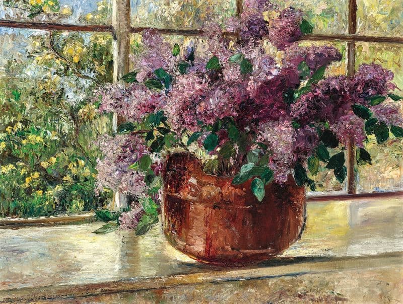 Lilacs by the Studio Window as a canvas print