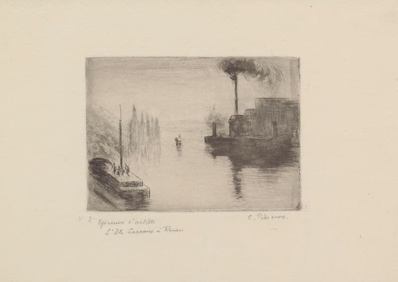 L’Ile Lacroix à Rouen as a canvas print