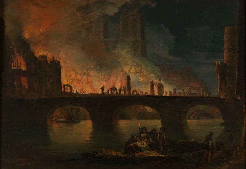 L’incendie de l’Hôtel Dieu, en 1772 as a canvas print