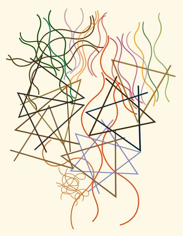Linien geometrisch und gewellt as a canvas print