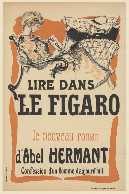 Lire dans Le Figaro le nouveau roman d’Abel Hermant Confession d’un Homme d’aujourd’hui as a canvas print