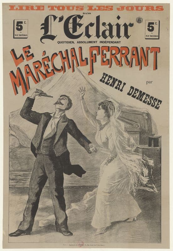 Lire tous les jours dans l’Eclair. le Maréchal Ferrant par Henri Demesse as a canvas print