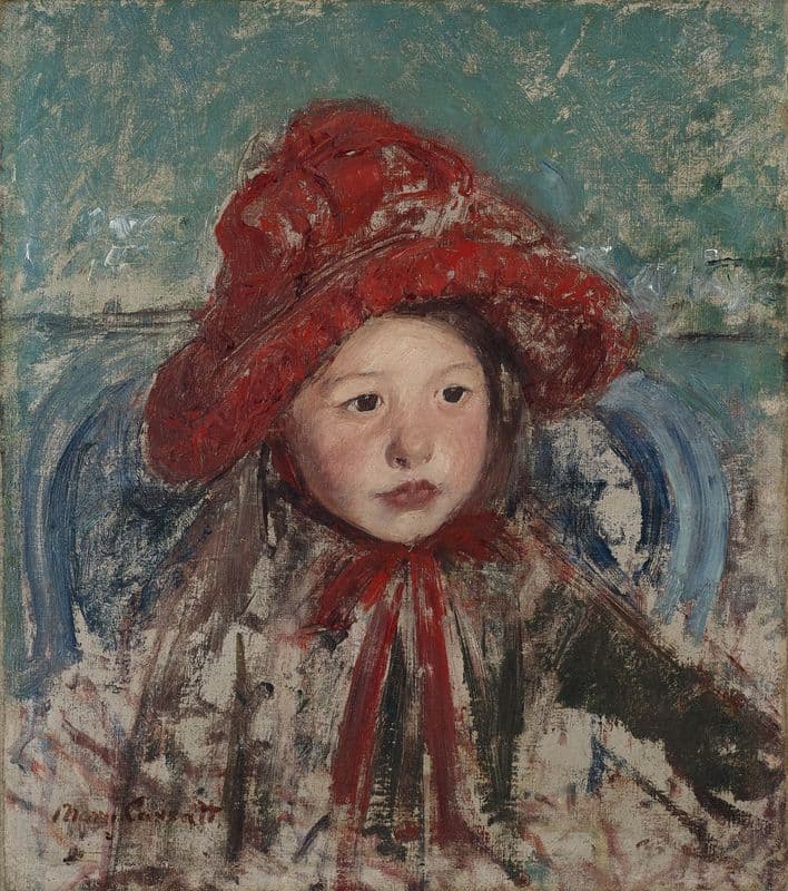 Little Girl in a Large Red Hat (ca. 1881) as a canvas print