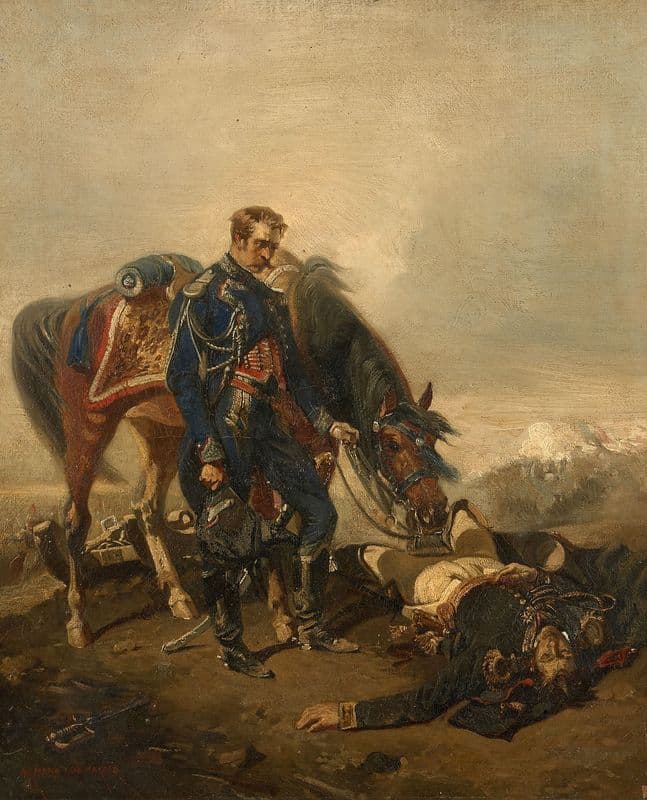 L’officier à terre as a canvas print