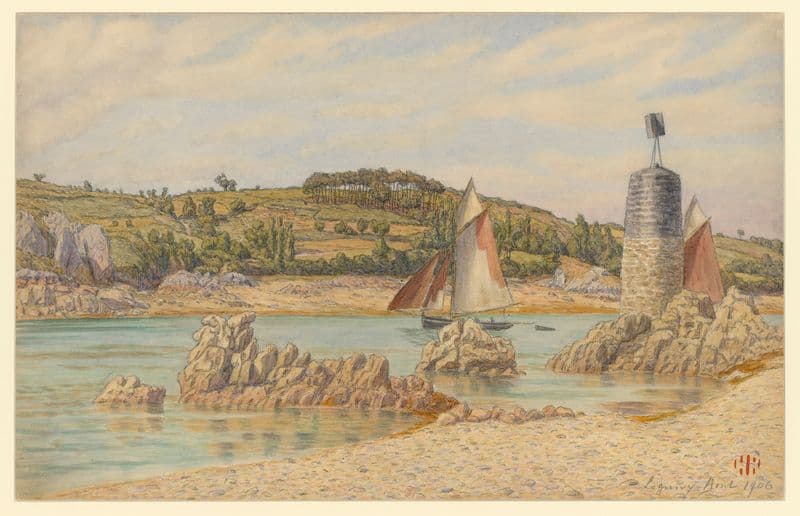 Loguivy (la balise Holeneyères) as a canvas print