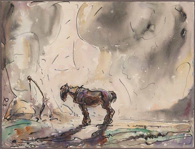 Lonely Horse as a canvas print