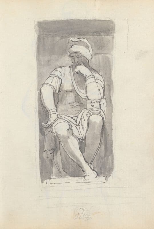 Lorenzo de’ Medici by Michelangelo, from the Tomb of Lorenzo de’ Medici, Church of San Lorenzo, Florence as a canvas print