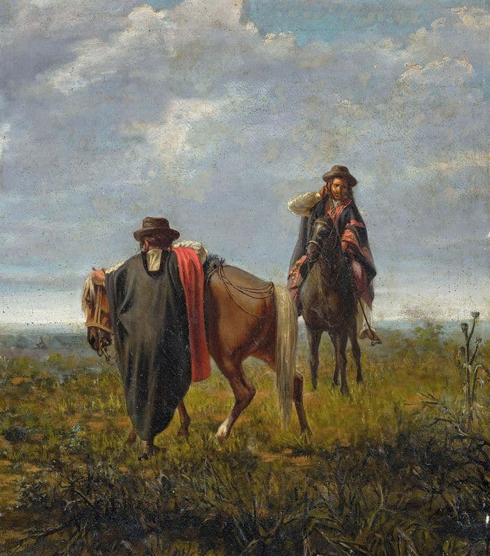 Los Dos Ponchos as a canvas print