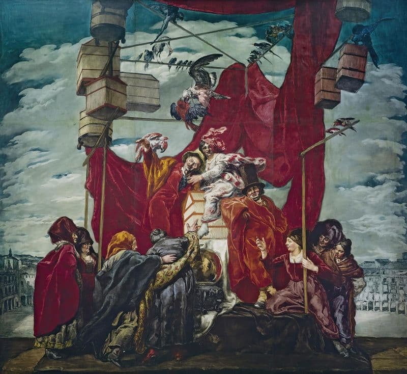 Los Pajareros (The Bird Sellers) as a canvas print