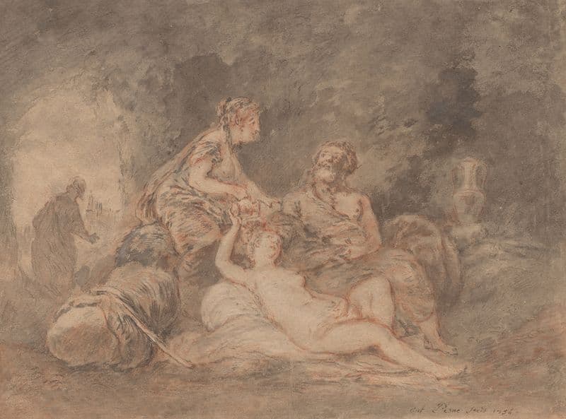 Lot and His Daughters as a canvas print