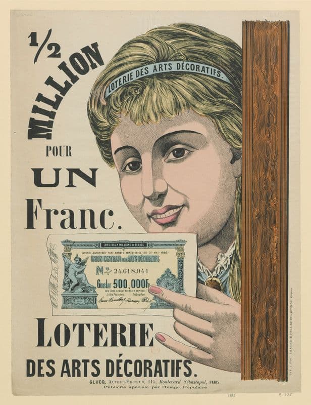 Loterie des Arts Décoratifs ; 1-2 million pour un Franc as a canvas print