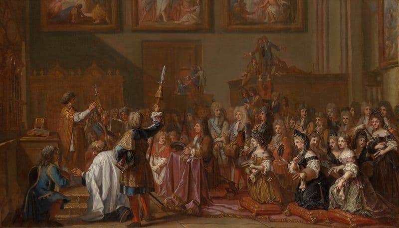 Louis XIV in Notre-Dame de Paris on January 30, 1687 at a Thanksgiving Service after his Recovery from a Grave Illness (ca. 1710–15) as a canvas print