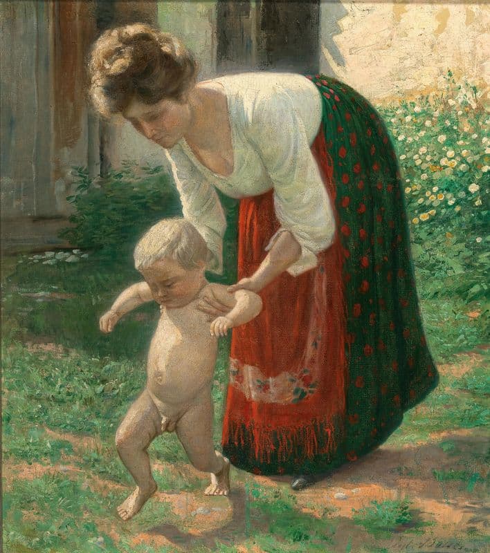 Louise Bosse (1878–1929), the artist’s wife with their one-year-old son Walter Bosse (1904–1979) as a canvas print