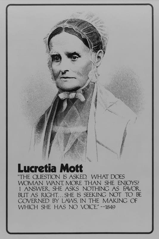 Lucretia Mott; The question is asked, what does woman want … as a canvas print