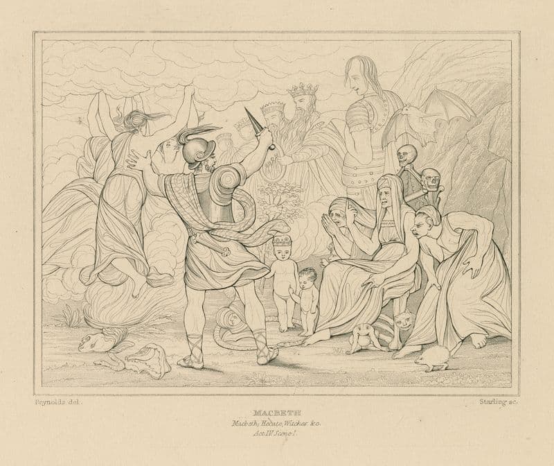 Macbeth, act IV, scene 1, a dark cave (19th century) as a canvas print
