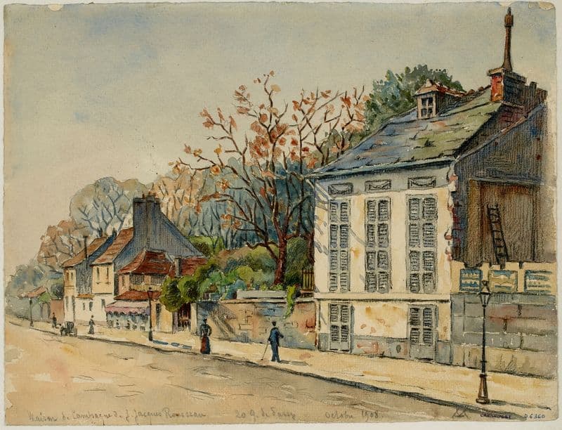 Maison de campagne de Jean-Jacques Rousseau, 20 quai de Passy as a canvas print