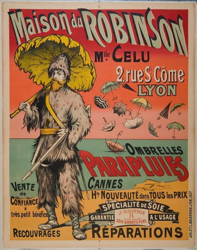 Maison du Robinson, ombrelles parapluie cannes (1890-1900) as a canvas print
