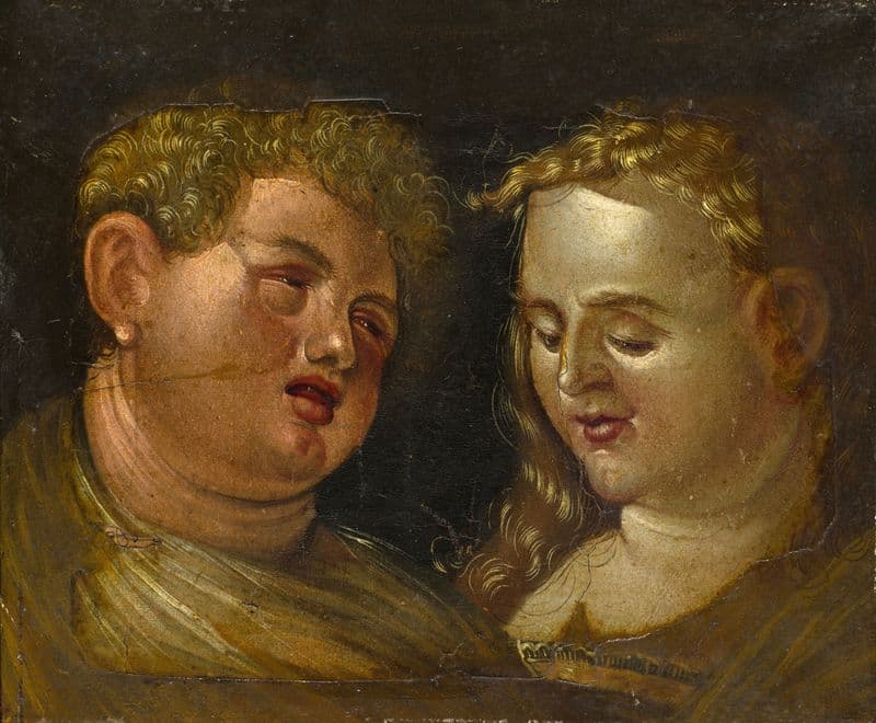 Male and Female Head as a canvas print