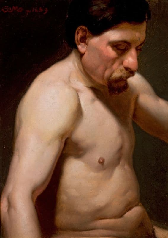 Male semi-nude as a canvas print