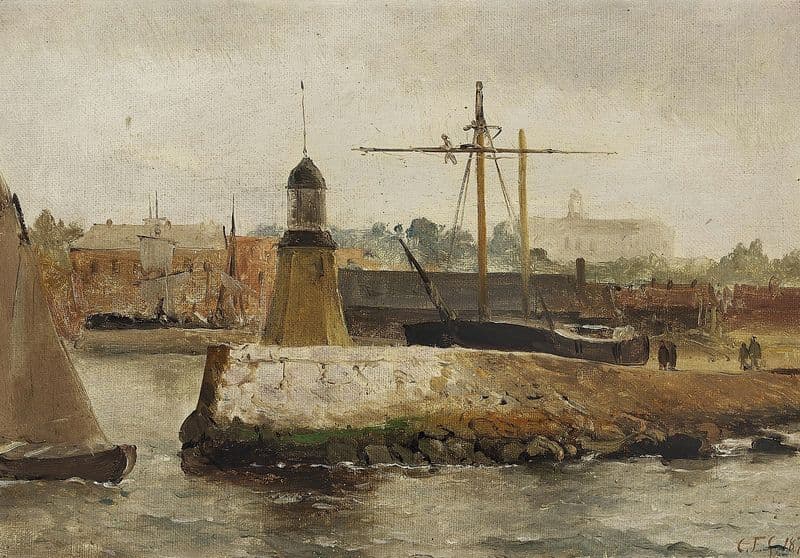 Malmø Havn, gråvejr as a canvas print