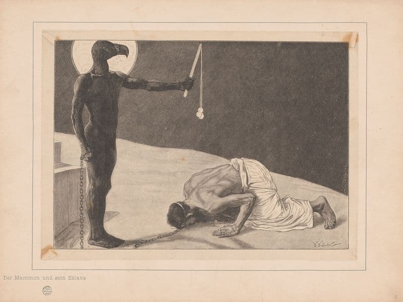 Mammon and his slave as a canvas print
