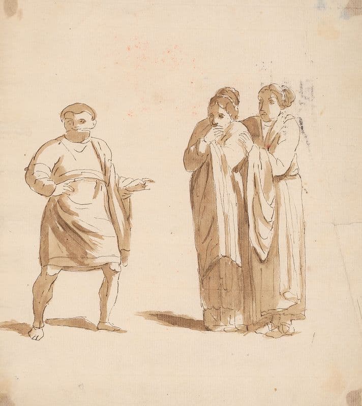 Man and Two Women as a canvas print