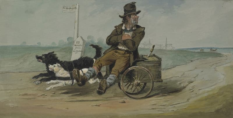 Man in dog-cart as a canvas print