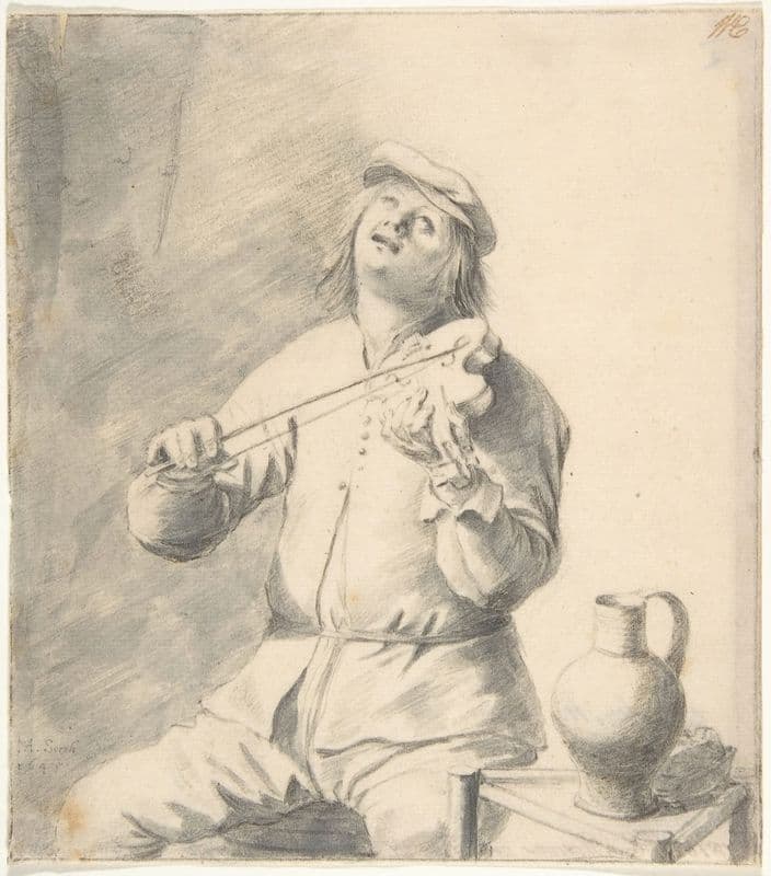 Man Playing The Violin as a canvas print