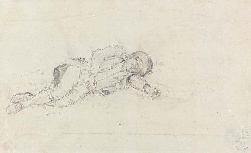 Man Sleeping Outdoors as a canvas print