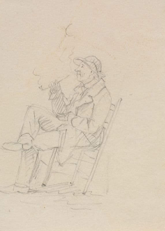 Man Smoking a Pipe as a canvas print