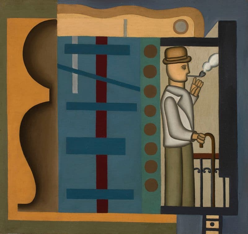 Man with a pipe as a canvas print