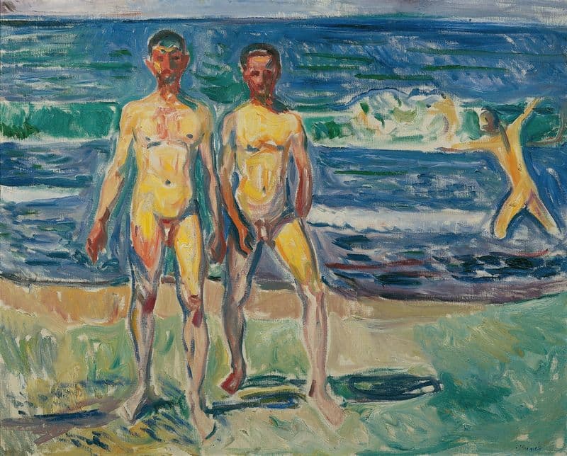 Männer am Meer as a canvas print