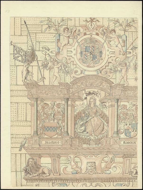 Maps of Ghent drawn in 1619 by surveyor Jacq. Horenbault Pl.01 as a canvas print