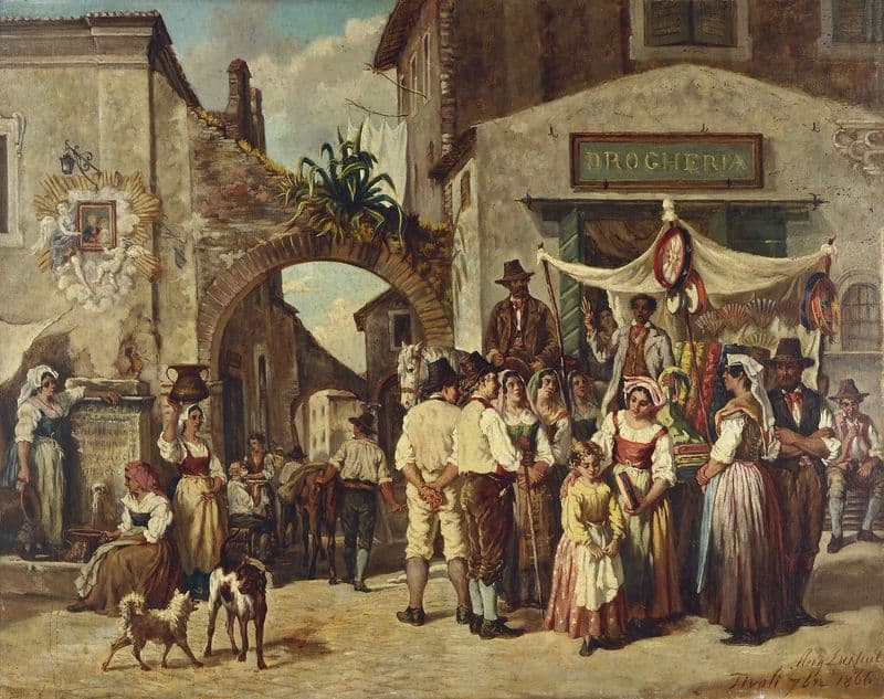 Marchands ambulants à Tivoli as a canvas print