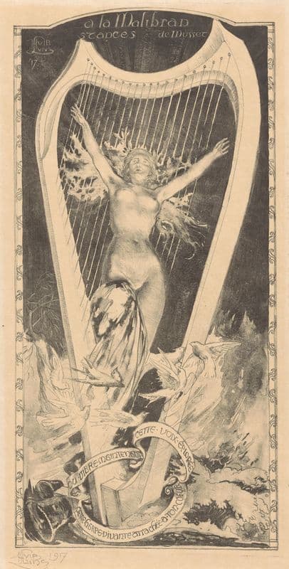 Maria Malibran voor harp as a canvas print