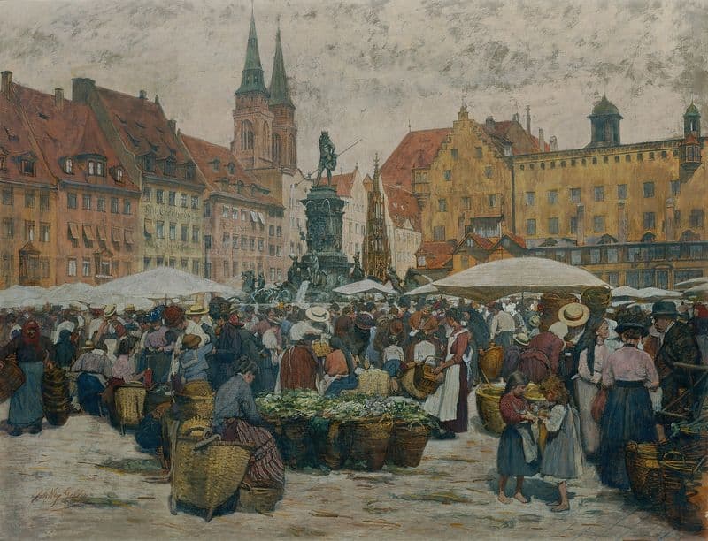 Markt in Nürnberg (1894-1895) as a canvas print