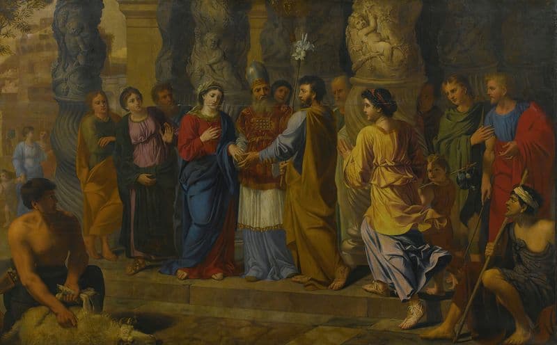 Marriage of the virgin as a canvas print