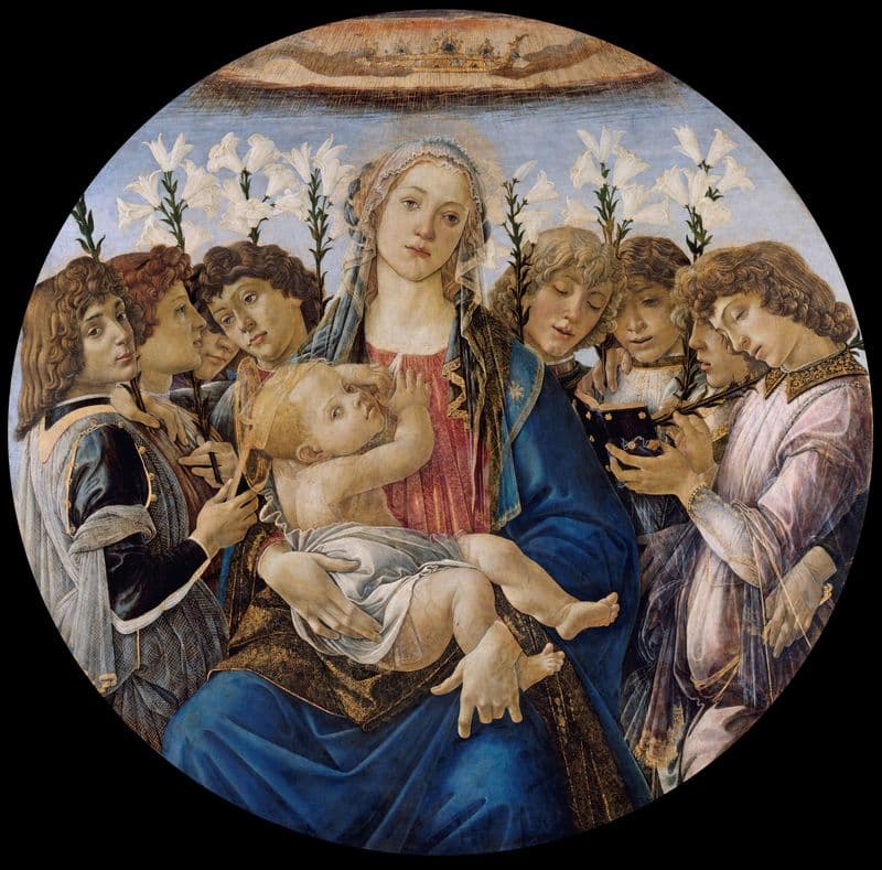 Mary with the Child and Singing Angels (circa 1477) as a canvas print